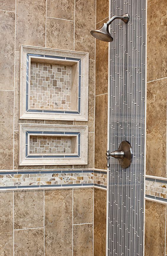 Tile Waterfall in Shower