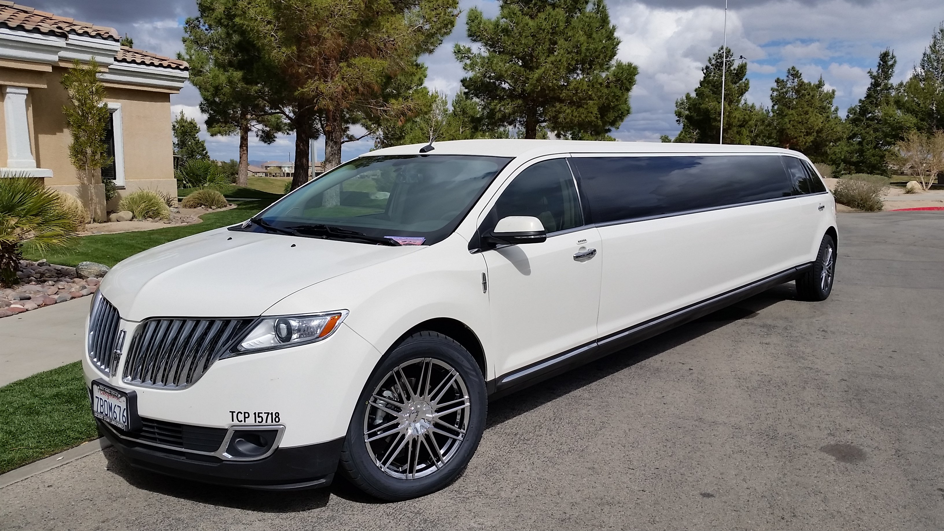 Pearl White Lincoln MKX 12 Passenger Limousine