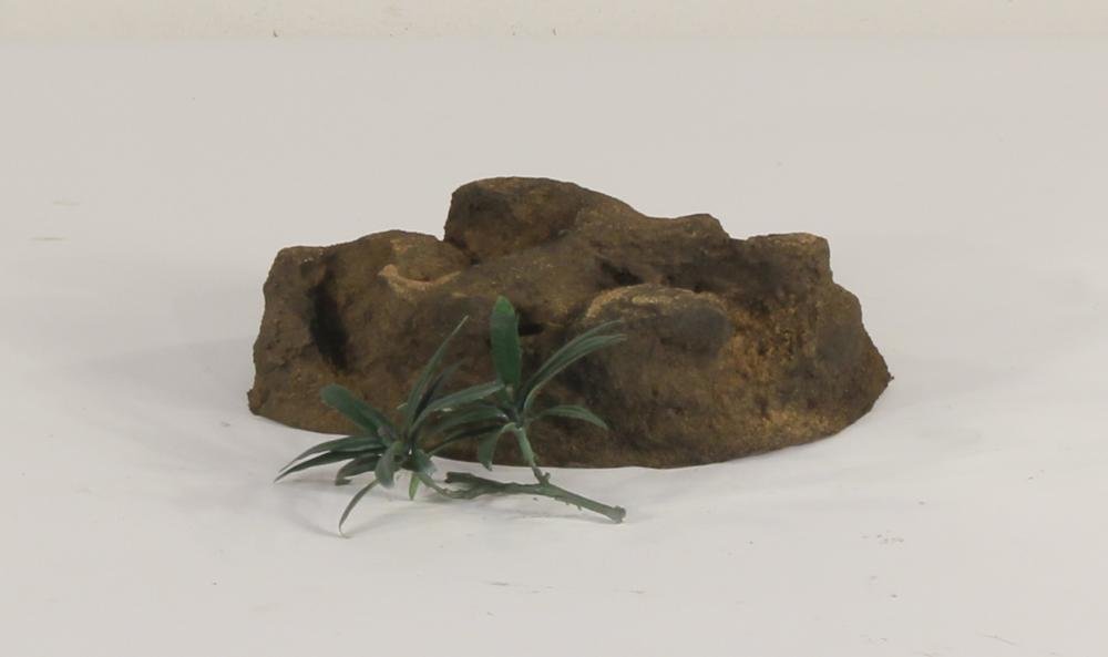 faux rock with artificial plant for aquarium pump cover