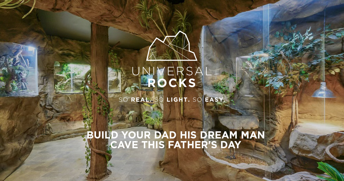 artificial rock wall panels in man cave