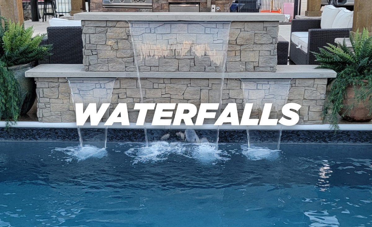 Swimming Pool Waterfalls and waterfeatures