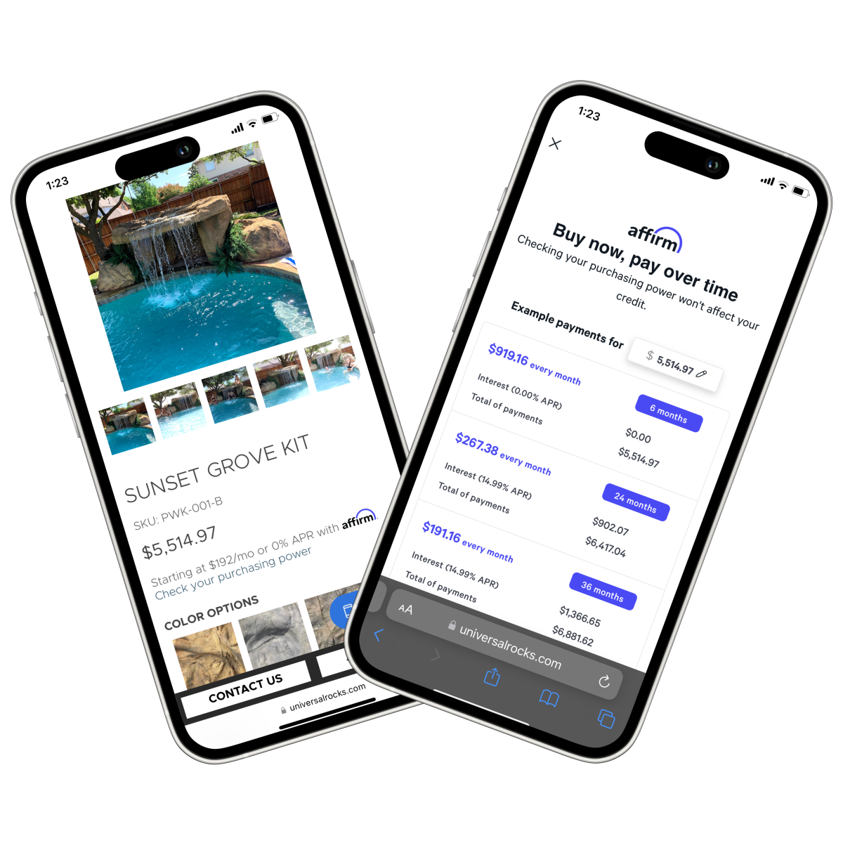affirm checkout for online mobile order