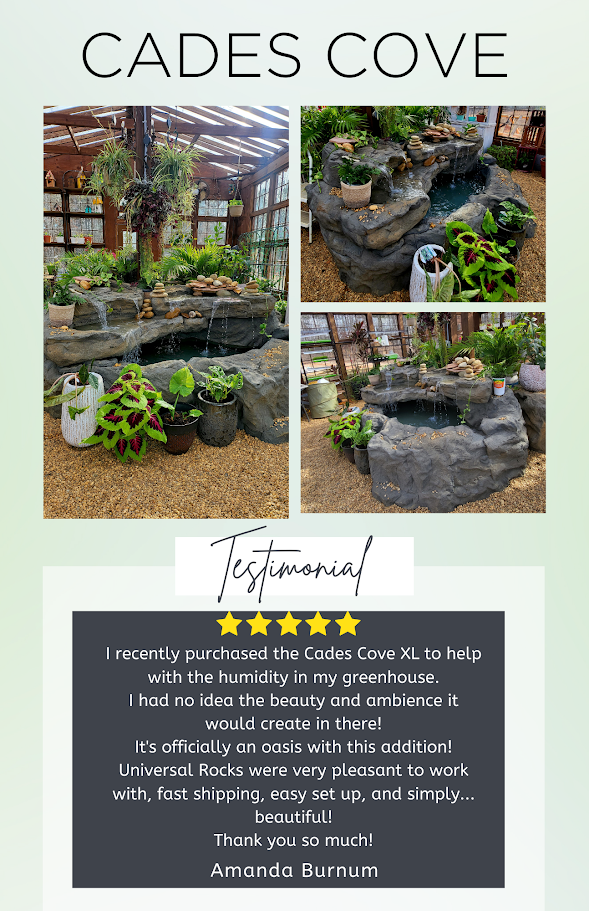 artificial rock pond with waterfall testimonial