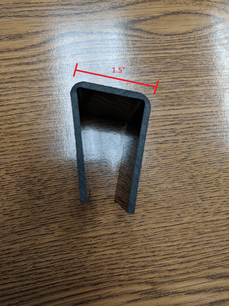 plastic clip on wood table with width measurement