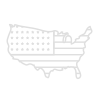 united states outline with flag icon
