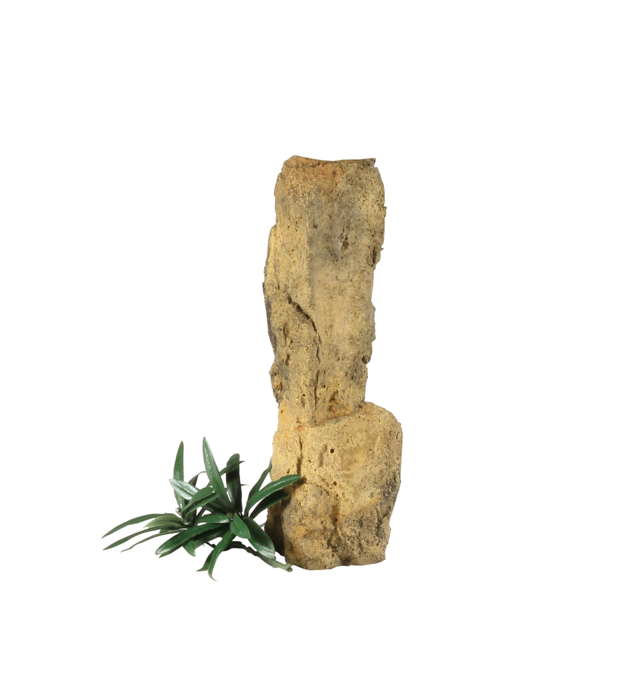 artificial rock with faux plant for aquarium heater cover