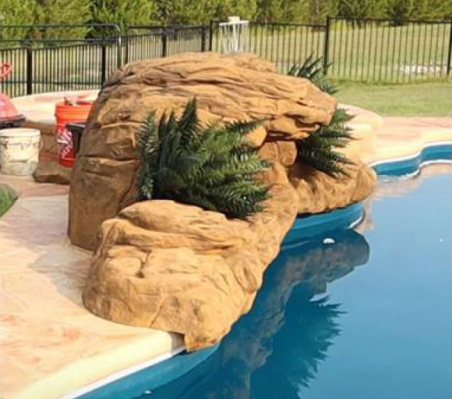 artificial rock waterfall for swimming pool