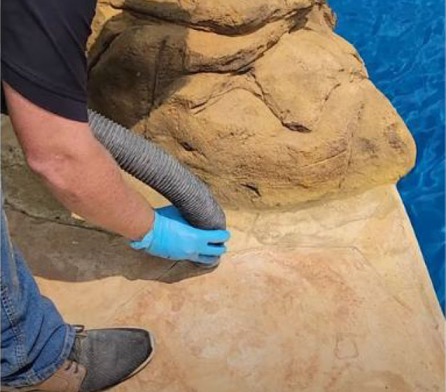 artificial rock waterfall pool installation