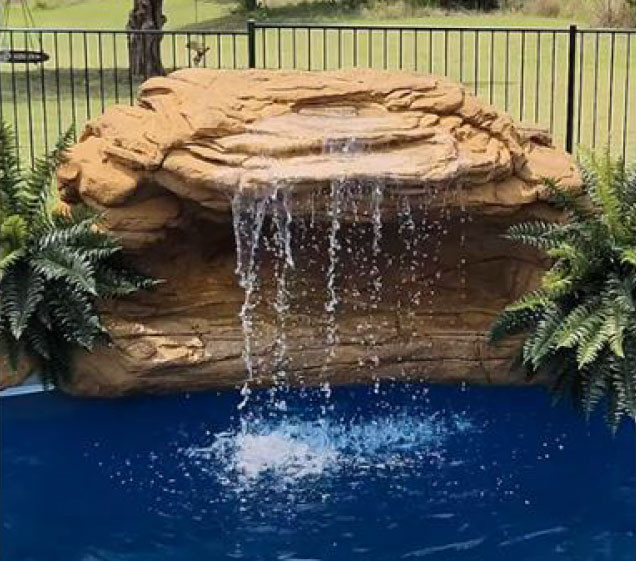 faux rock waterfall for swimming pool