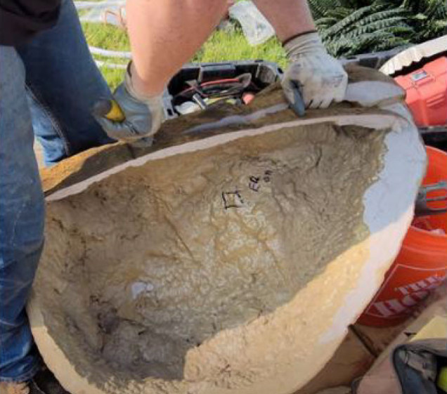 artificial rock waterfall installation