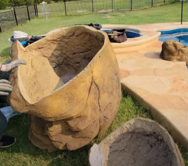 artificial rock waterfall swimming pool install