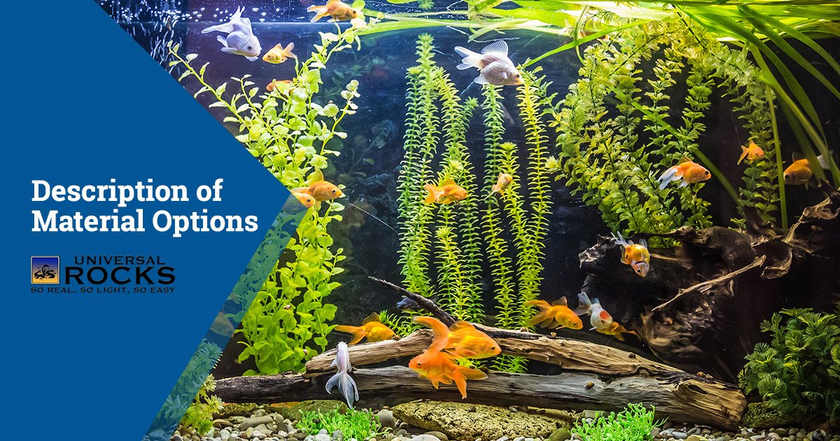 goldfish in tank with realistic-looking plants