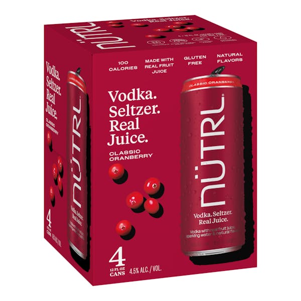 Nütrl Cranberry Vodka Seltzer 4 X 355ml
