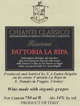 La Ripa Chianti Riserva'16 -O*