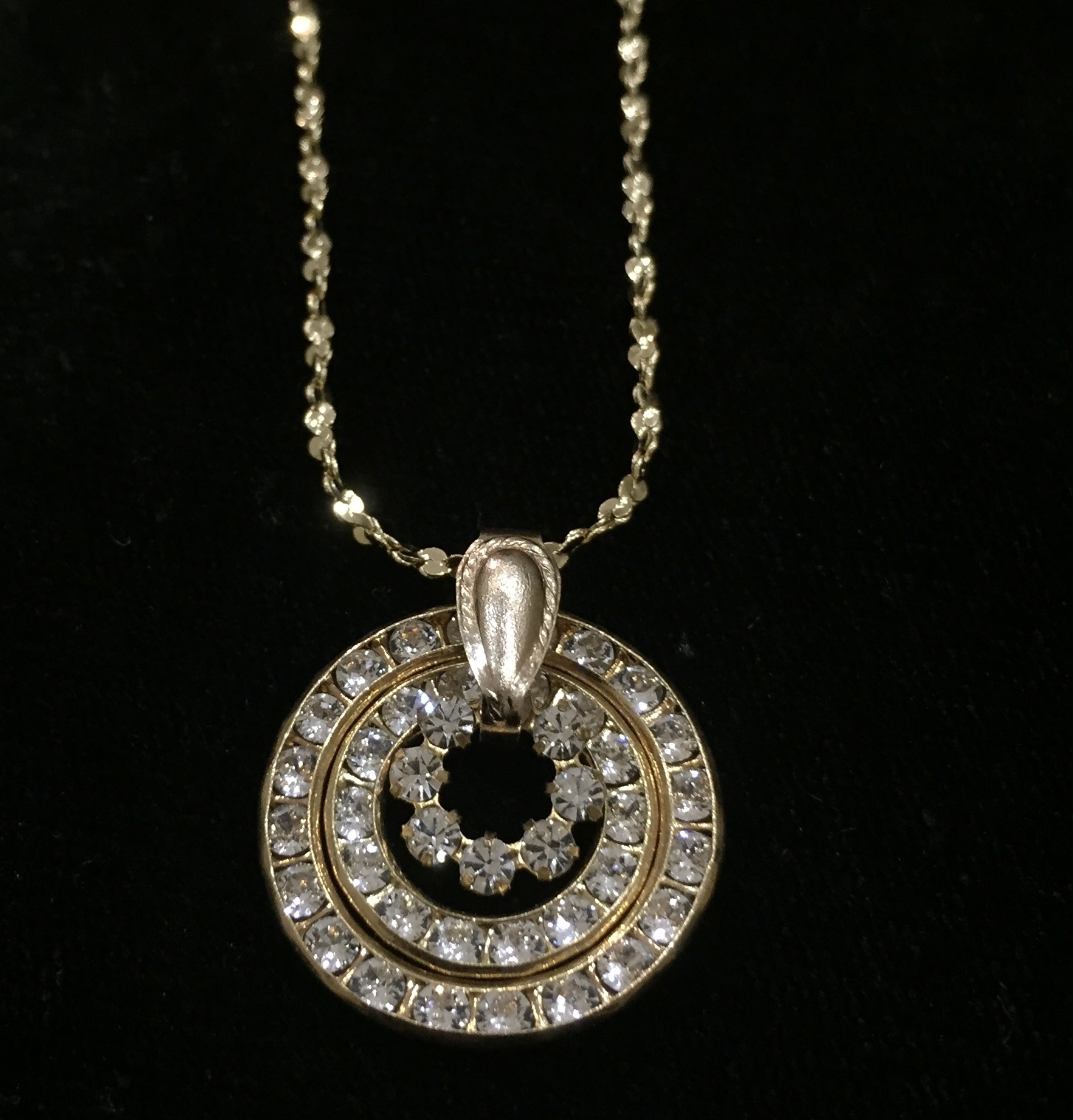 Crystal Ring Necklace With Chain $59