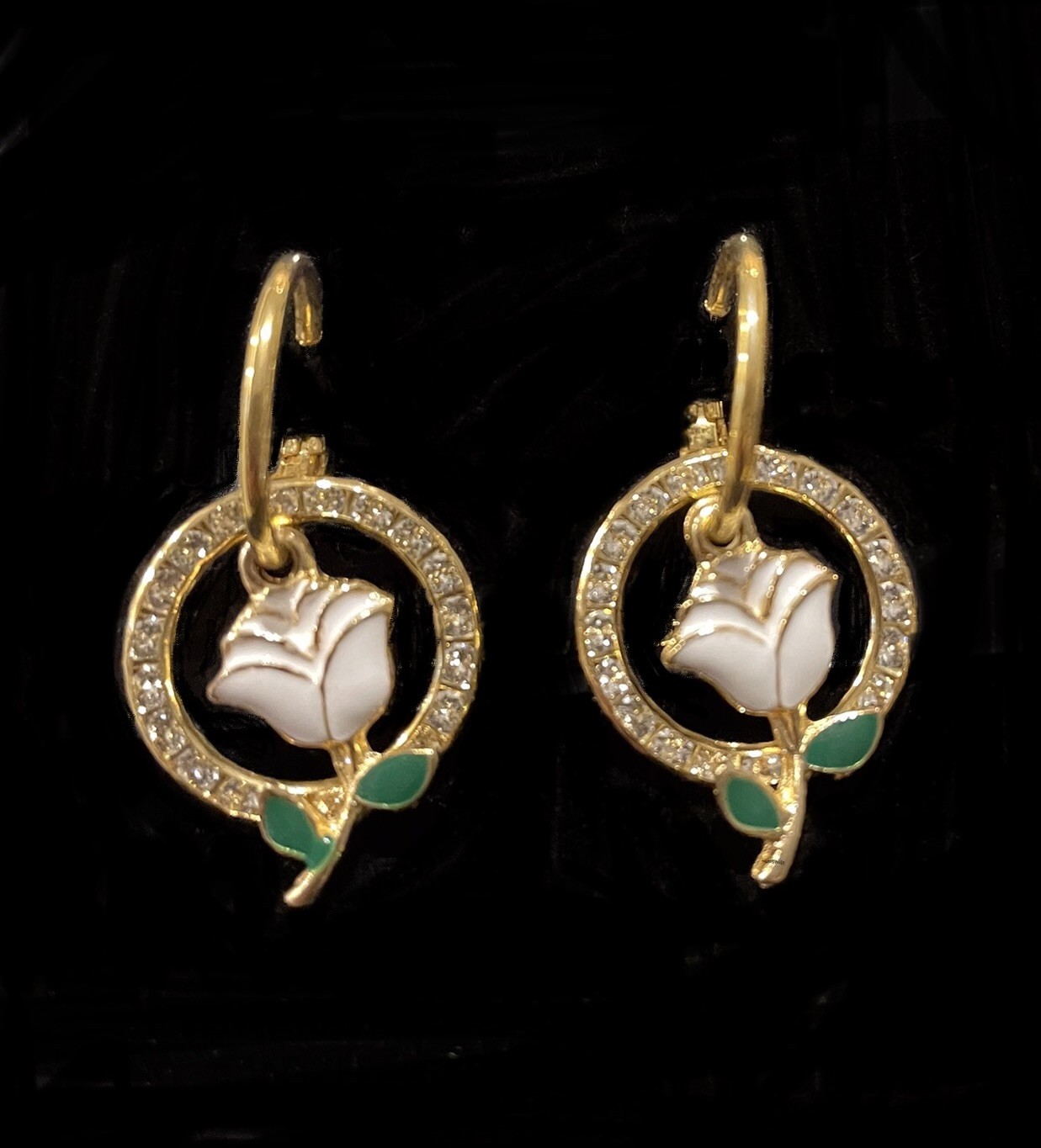 White Rose earring set. $68.  ( priced per pair)