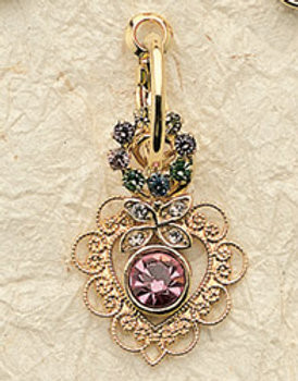 Combo #41 lace heart with butterfly crystals  72.00 (priced per pair)