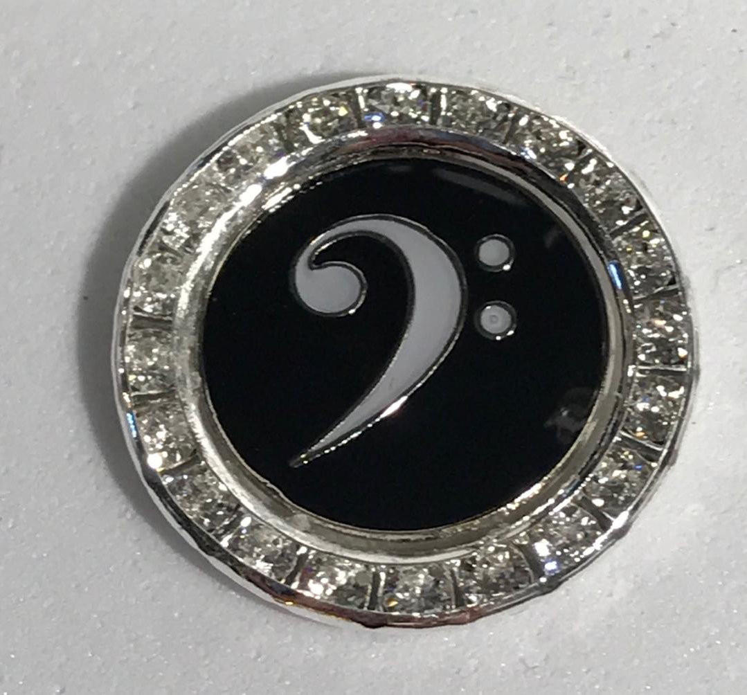 Crystal Bass Pin with Magnet $34.95