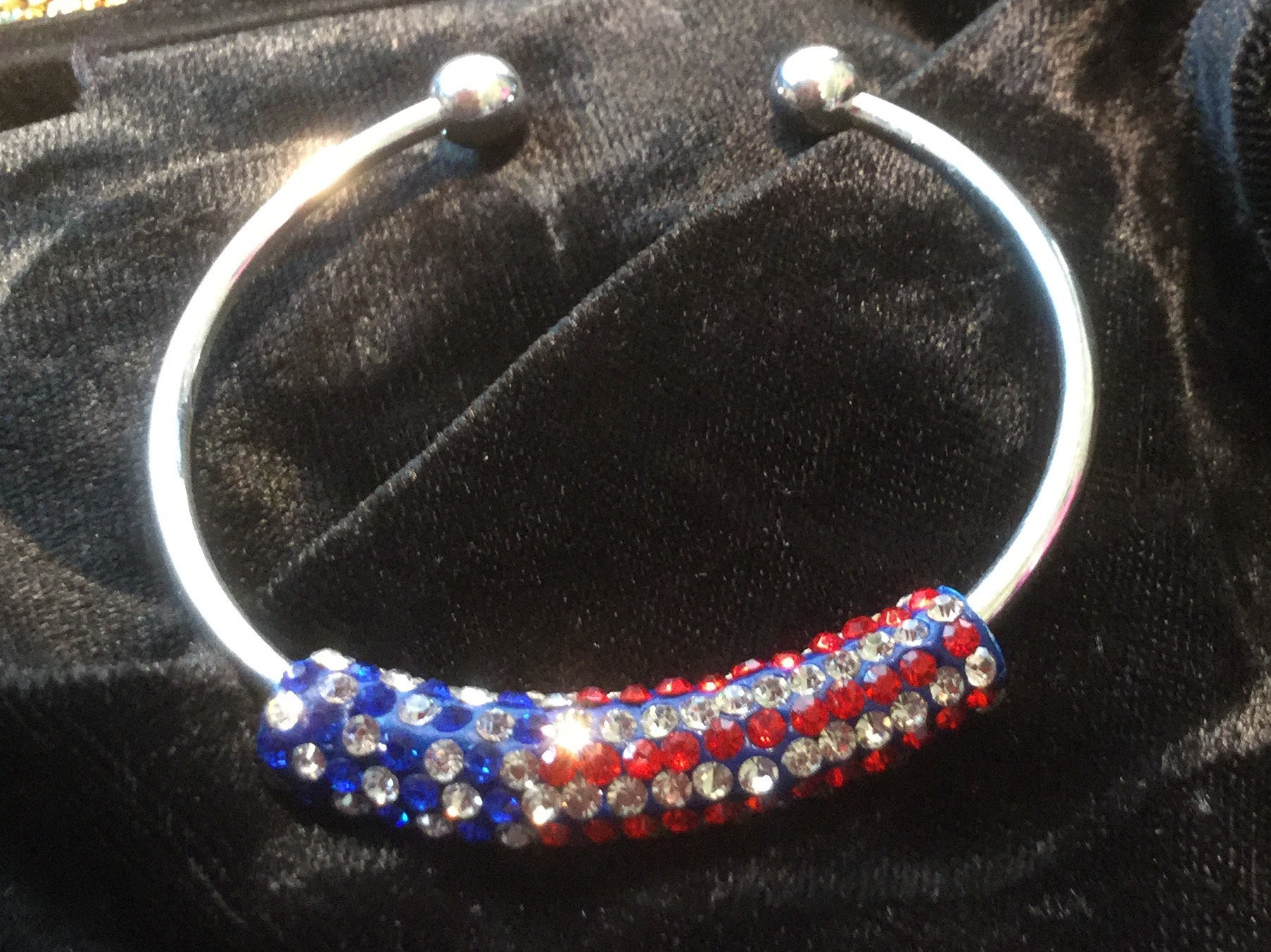 Crystal Flag Cuff Bracelet
