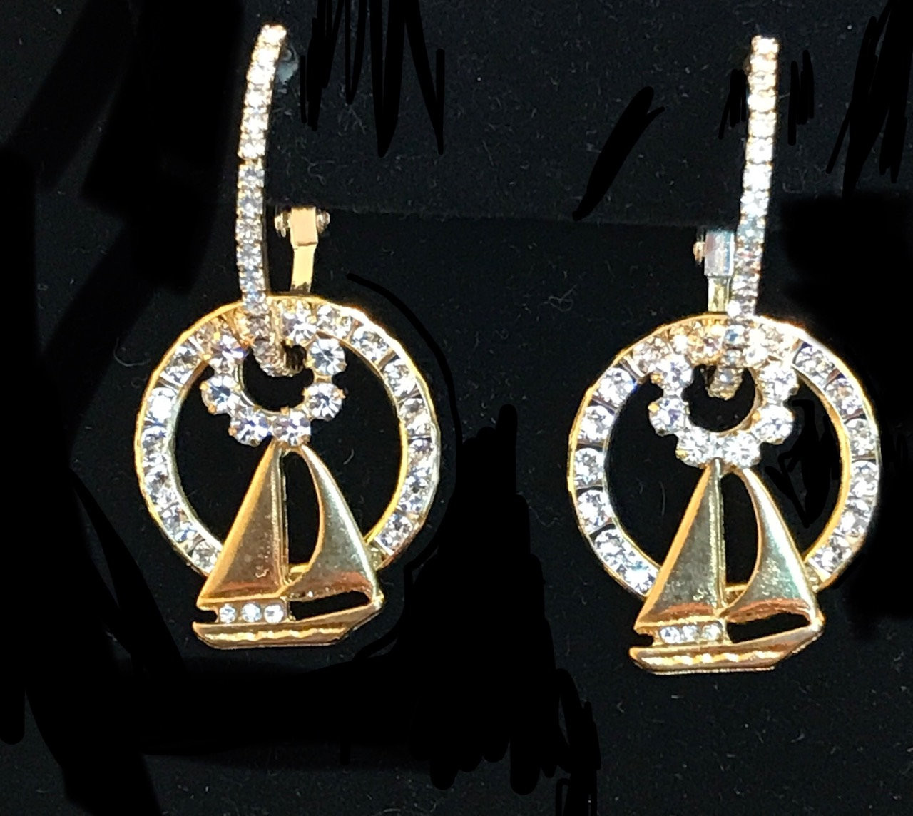 Crystal Sail Boat Charms
