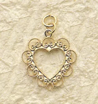 Lace Heart Charm Pair
