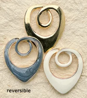 Reversible Swirl Heart Charm Pair