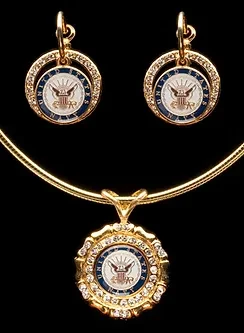 US Navy Complete Earring and medallion set