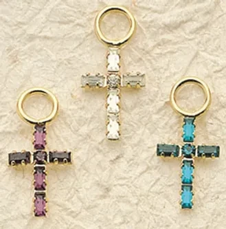 Crystal Cross Charm $28 (priced per pair)