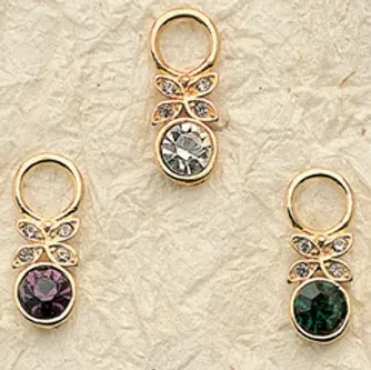 CZ Butterfly Flower Charm $28.00 Per Pair