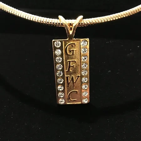 GFWC Crystal Dog Tag with Push and Pull