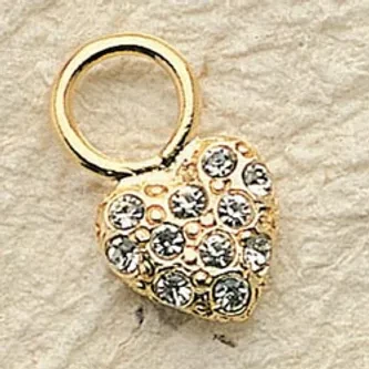 Double Sided Crystal Heart Charm Pair