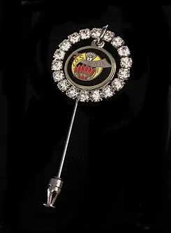 Interchangeable Ladies Oriental Shrine Crystal Stick Pin