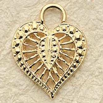 Filagree Heart Charm Pair