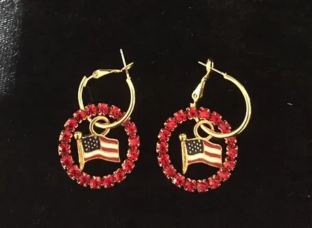 Crystal Flag Earring Set