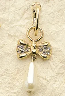 Crystal Bow with Pearl Charms  $28 (priced per pair)