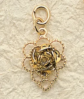 Delicate Rose Charm  (priced per pair) Looks great with Lace Heart!
