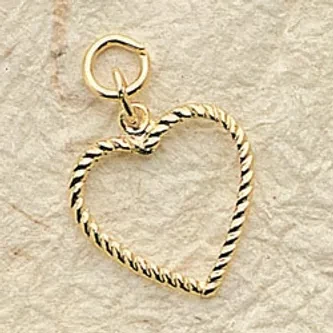 Delicate Frame Heart Charm Pair