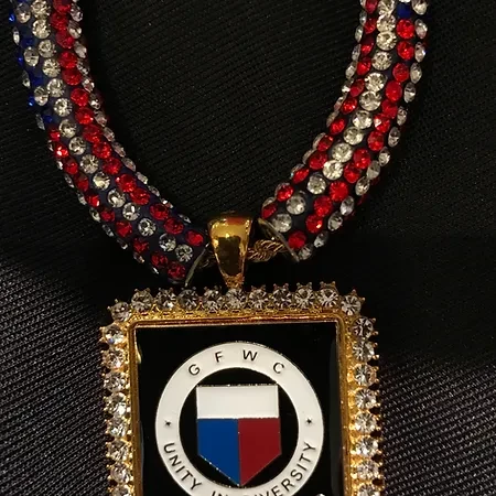 GFWC Square Medallion with Crystal Flag  set with Flag crystal tubes  $149.95