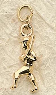 Baseball Player Charm Pair
