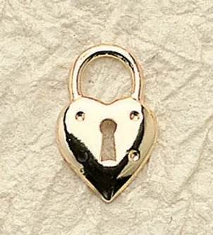 Heart Lock Charm   (priced per pair)
