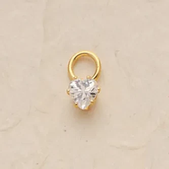 CZ Heart Charm Pair