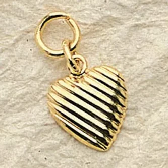 Serrated Heart Charm Pair