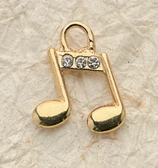 Crystal Note Charm Pair