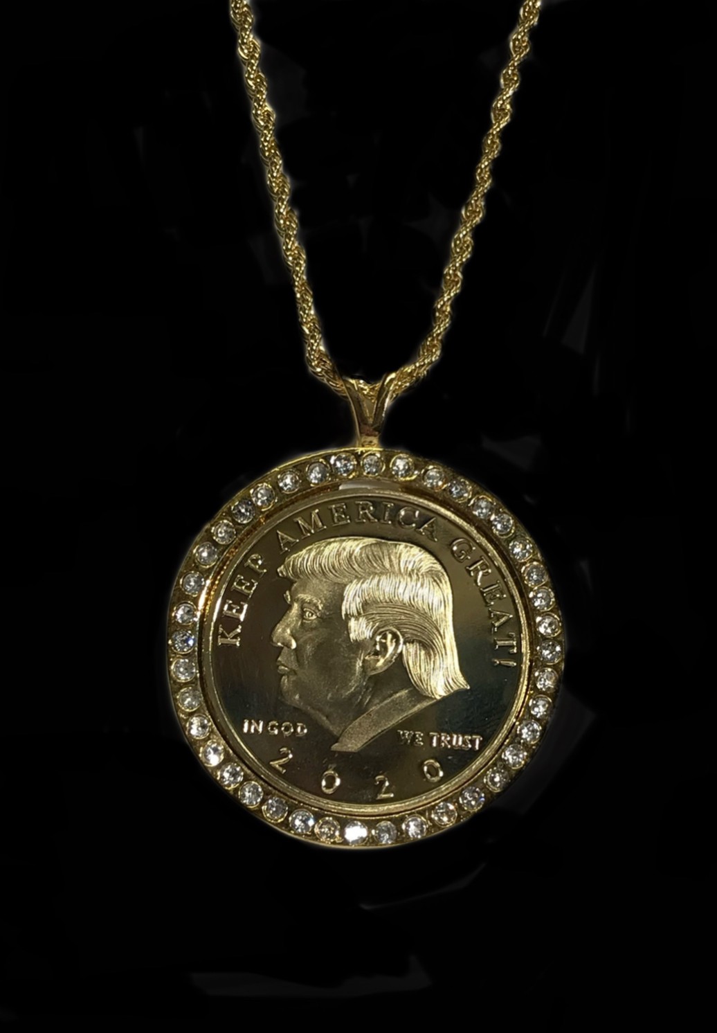 Trump crystal pendant $89