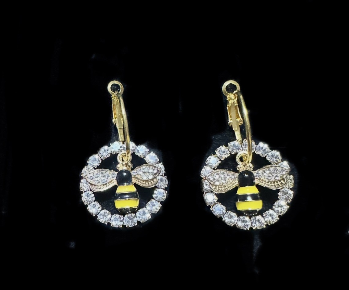 Crystal bumblebees with Swarovski Crystal earring combo $84 pair