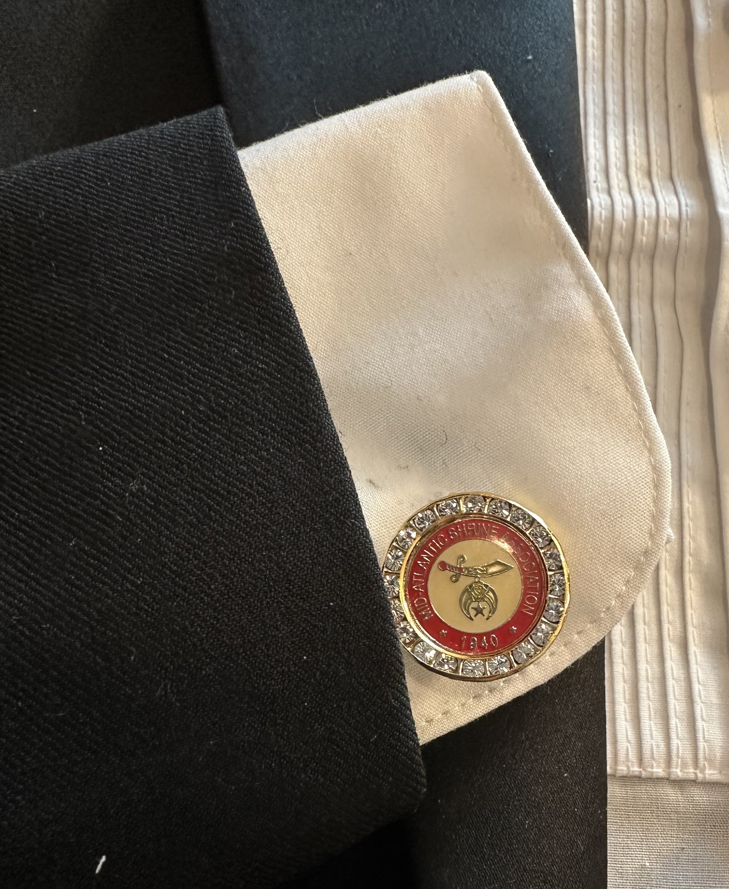 Shriner  MASA Crystal cufflinks made with Swarovski Crystal $79 pair