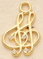Large Double Clef Charm Pair