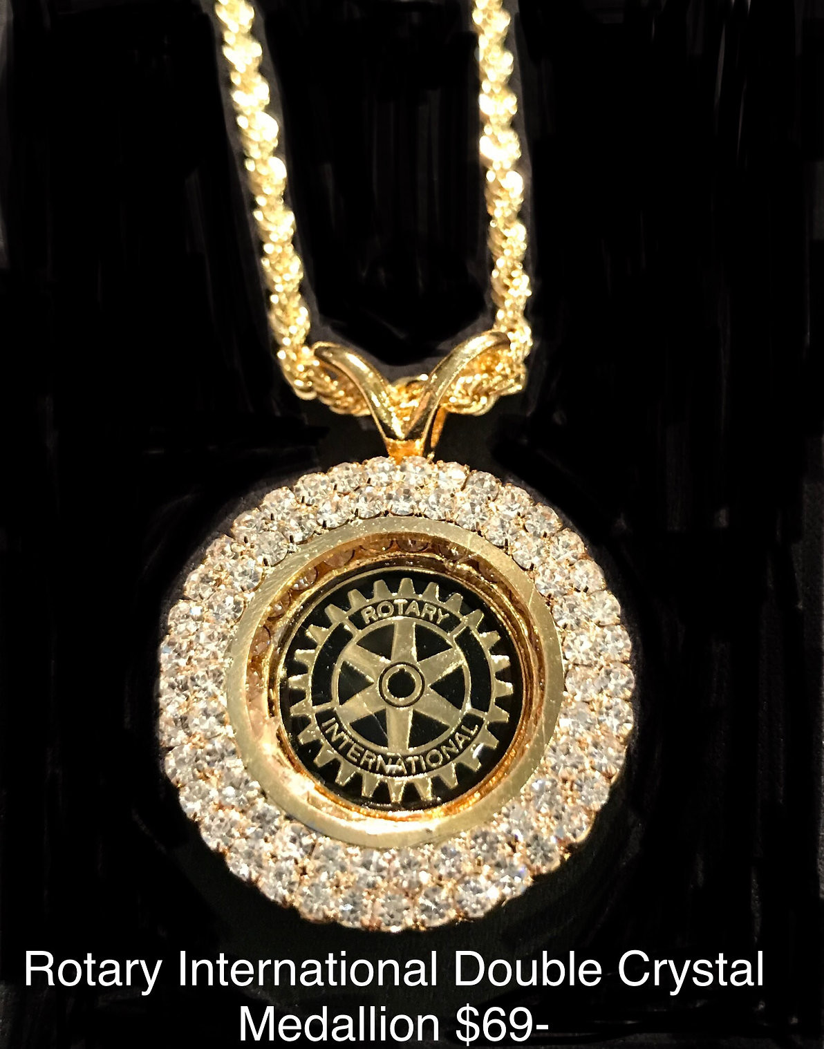 Rotary International Double Crystal Medallion