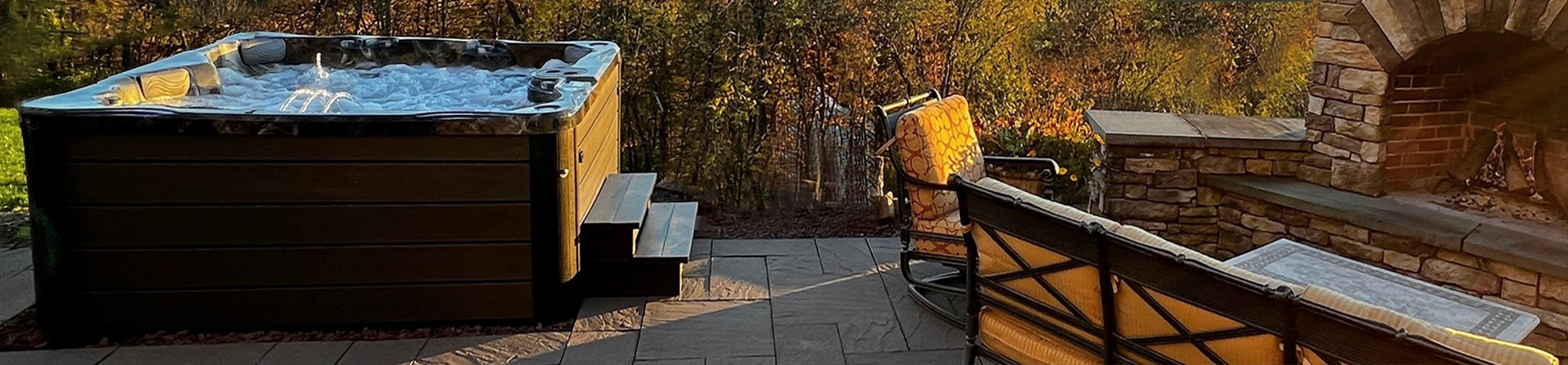 pdc spas luxury hot tub on patio