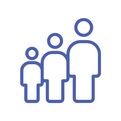 three person family graphic